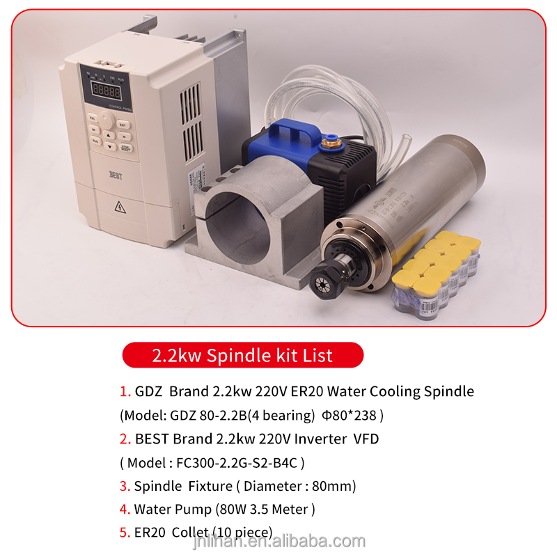 GDZ 2.2KW 220V Water Cooled CN - 2.2Kw Water Cooled Spindle Kit Vfd review and price