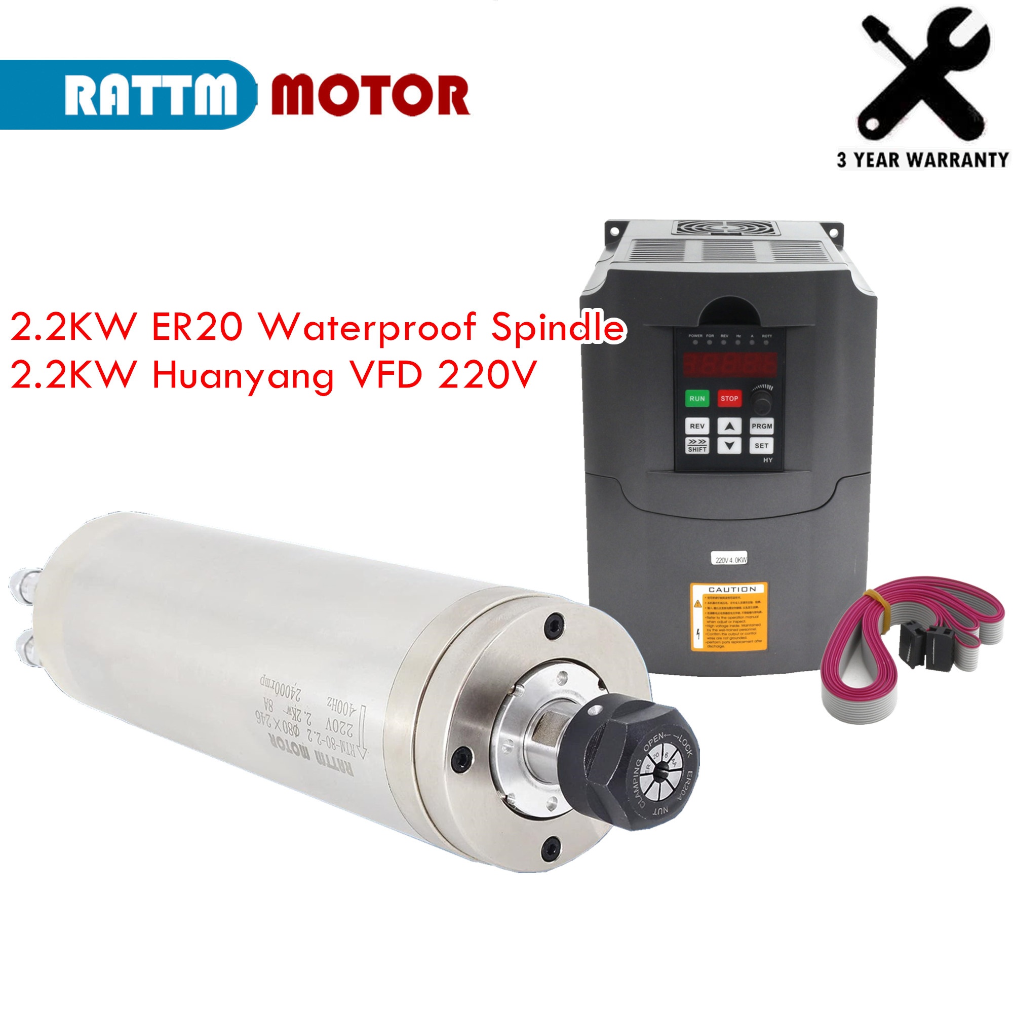 Waterproof Water Cooled CNC sp - 2.2Kw Water Cooled Spindle Kit Vfd review and price